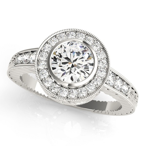 14K Halo Engagement Ring