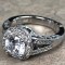 14K White Gold Halo Engagement Ring